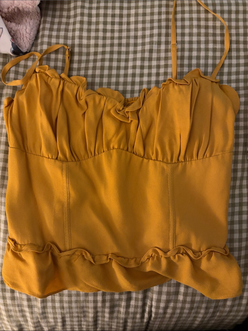 Reformation Women’s Mustard Yellow Spaghetti Strap Top